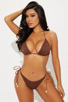 Madelyn Shell Charm Geometric Texture 2 Piece Bikini - Mocha.