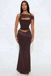 In My Maxi Skirt Set - Brown.
