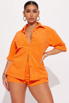 Ayana Terry Cloth Short Set - Orange.