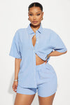 Lily Striped Short Set - Blue.