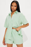 Lily Striped Short Set - Green.