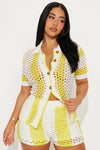 Sunshine Crochet Short Set - Yellow/combo.