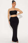 Another Time Double Lined Skirt Set - Black.