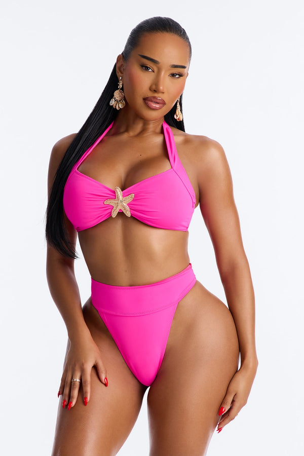 Keep Me By The Shore Hardware Starfish 2 Piece Bikini - Hot Pink.