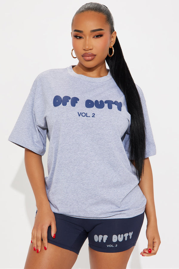 Off Duty Biker Short Set - Grey.