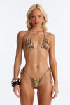 Catch Some Heat Metallic Animal 2 Piece Bikini - Nude/combo.