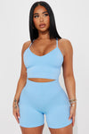 A Latte Day Seamless Short Set - Blue.