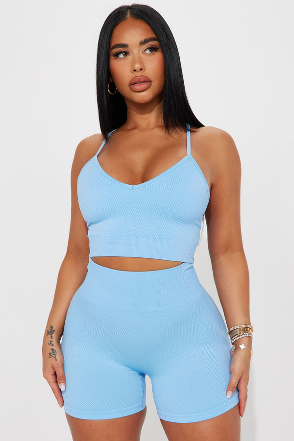 A Latte Day Seamless Short Set - Blue.
