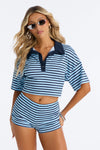 Ellie Striped Short Set - Blue/combo.