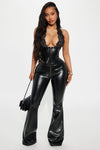 All You Need Faux Leather Pant Set - Black.