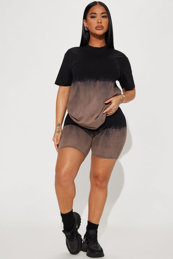 Tell Me About It Biker Short Set - Black/combo.