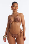 Remy 2 Piece Triangle Bikini Set - Brown.