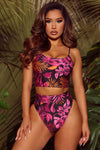 Beach Weather 2 Piece High Rise Bikini - Pink/combo.