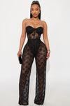 Laced In Lust Corset Pant Set - Black.