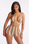 Natasha Crochet 2 Piece Boyshort Bikini - Blue/combo.