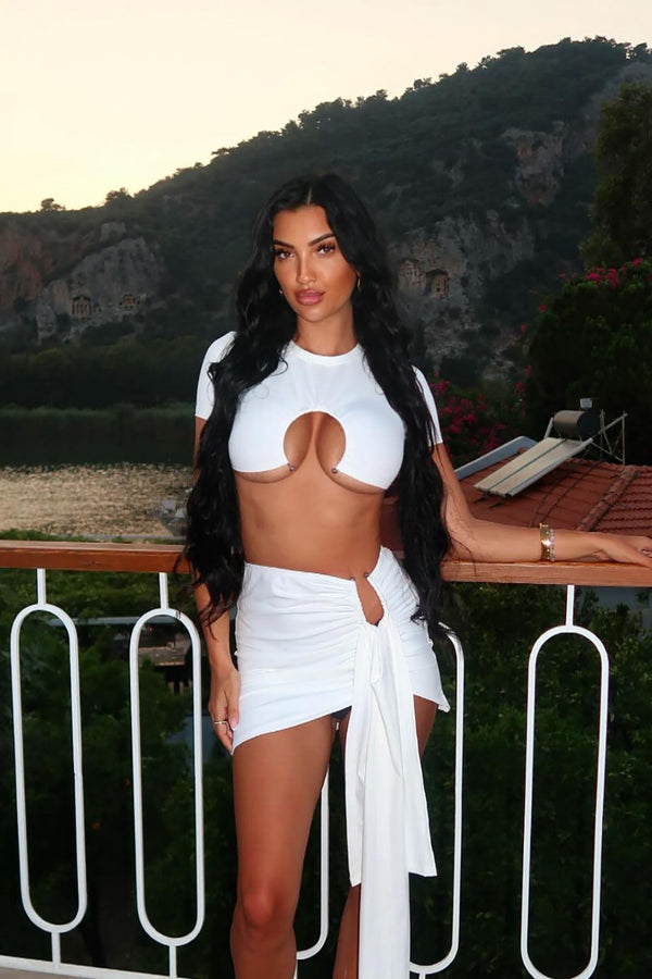 Miami Nights Mini Skirt Set - White.